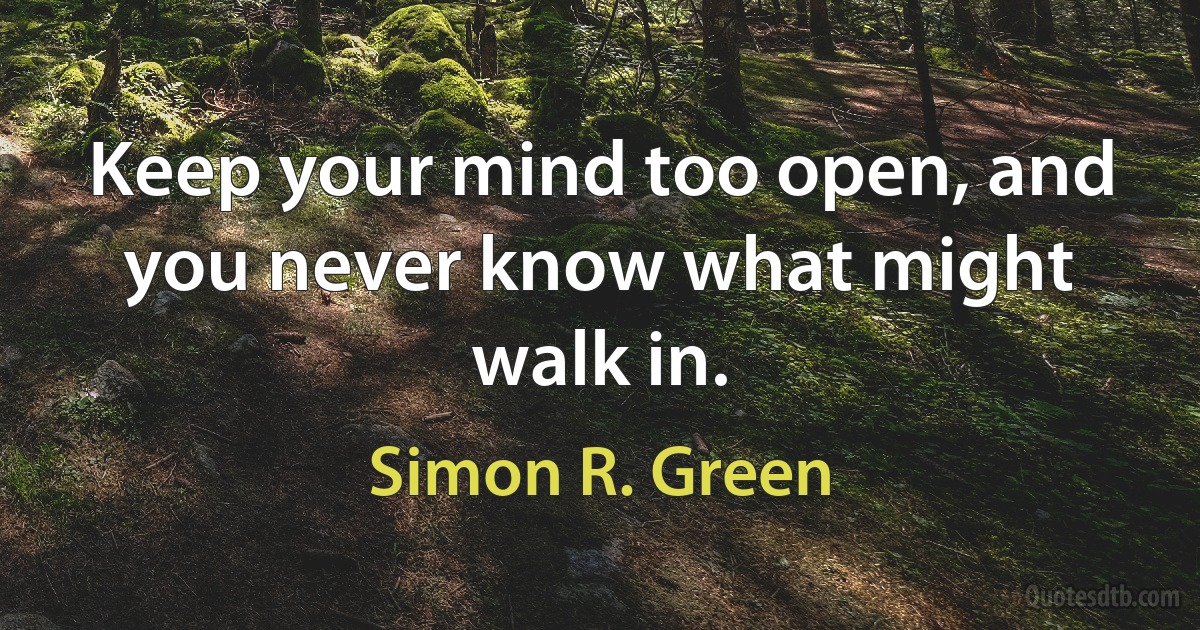 Keep your mind too open, and you never know what might walk in. (Simon R. Green)