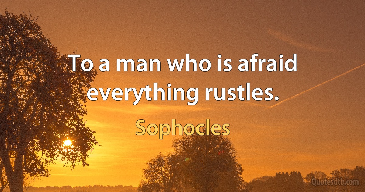 To a man who is afraid everything rustles. (Sophocles)