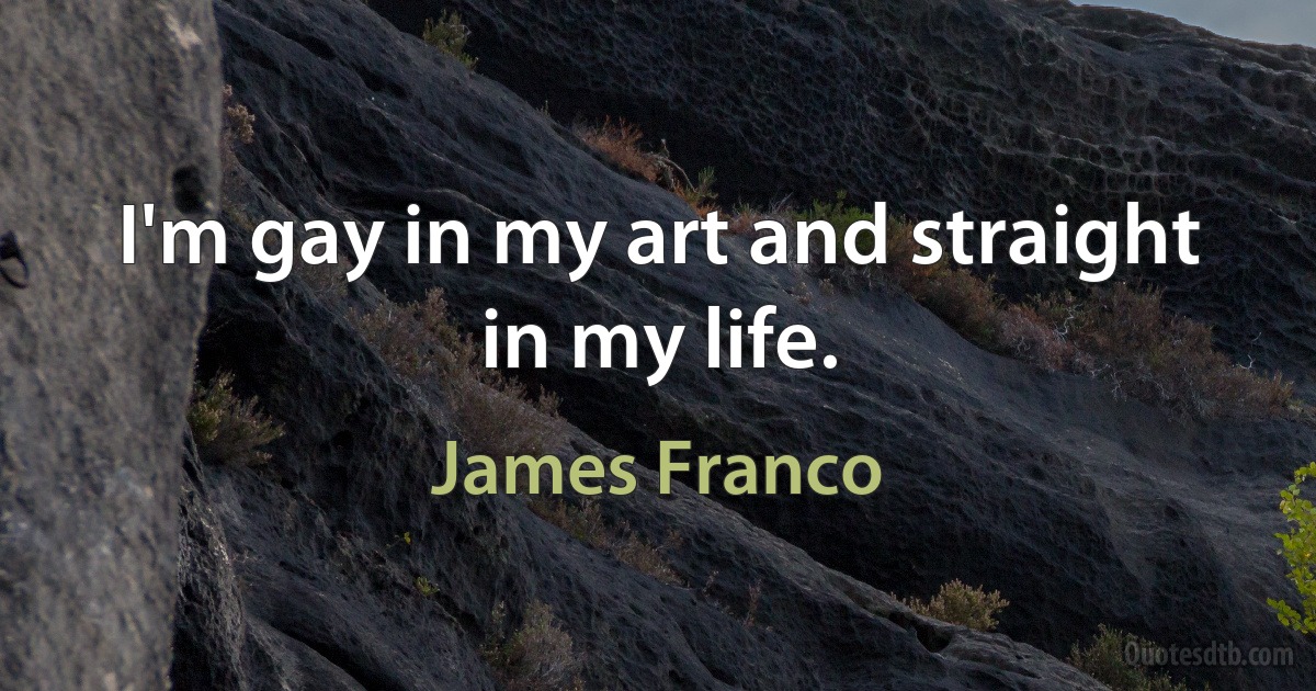 I'm gay in my art and straight in my life. (James Franco)