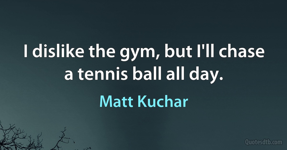 I dislike the gym, but I'll chase a tennis ball all day. (Matt Kuchar)