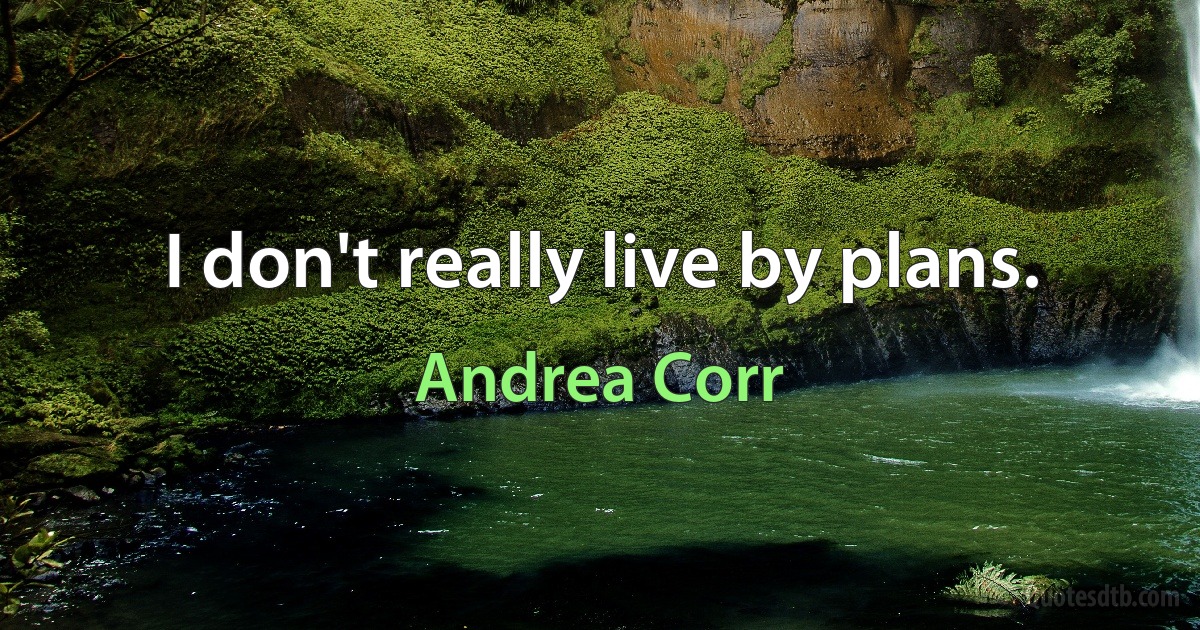 I don't really live by plans. (Andrea Corr)