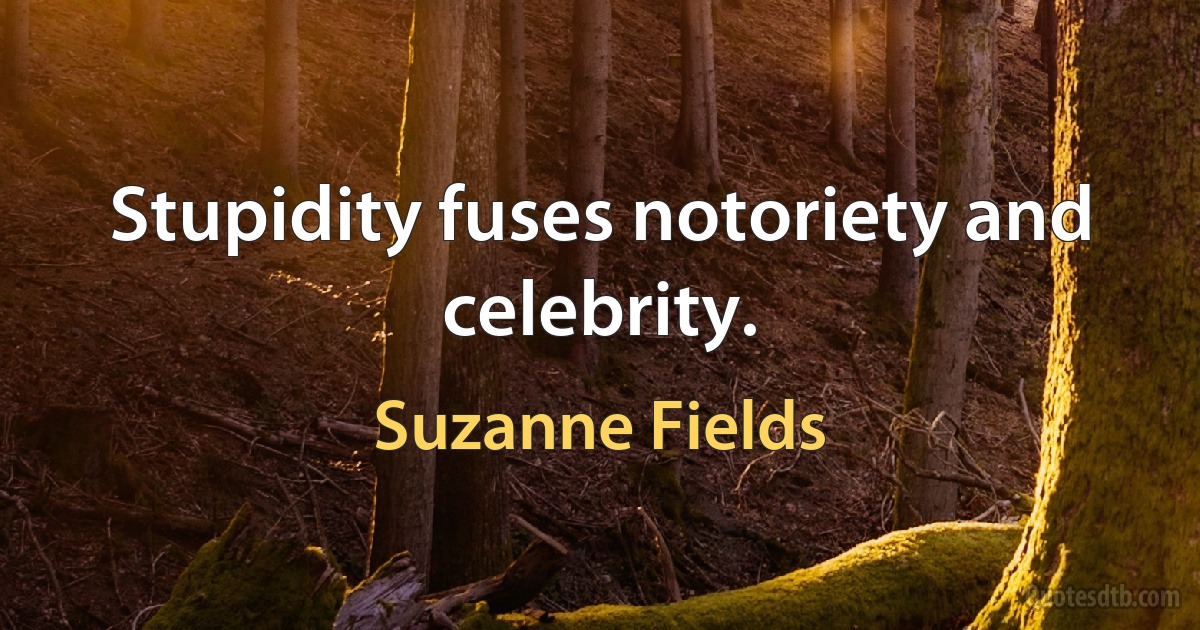 Stupidity fuses notoriety and celebrity. (Suzanne Fields)