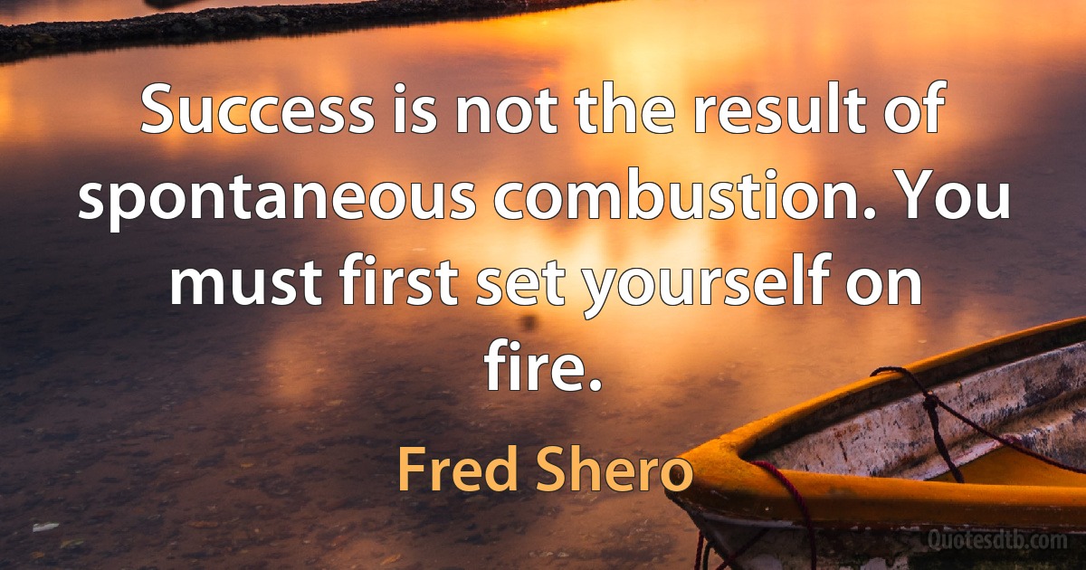 Success is not the result of spontaneous combustion. You must first set yourself on fire. (Fred Shero)