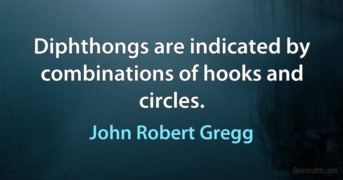 Diphthongs are indicated by combinations of hooks and circles. (John Robert Gregg)