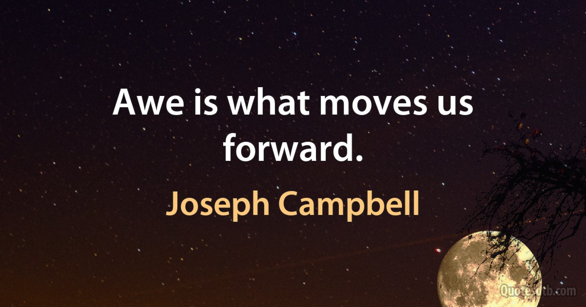 Awe is what moves us forward. (Joseph Campbell)