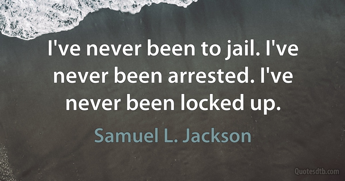 I've never been to jail. I've never been arrested. I've never been locked up. (Samuel L. Jackson)