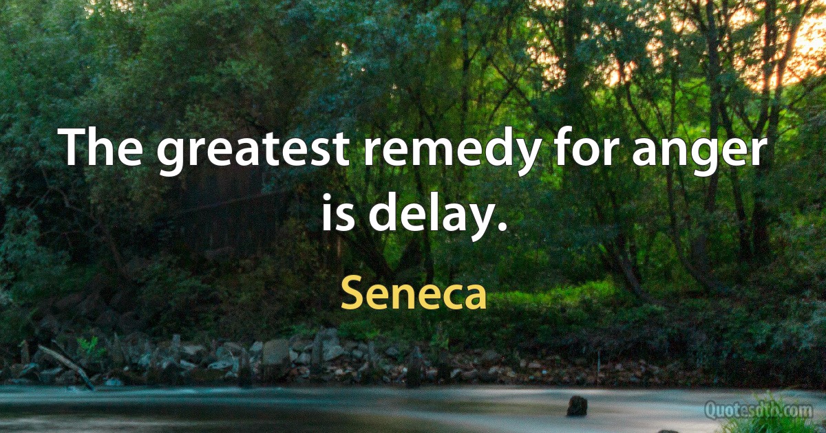 The greatest remedy for anger is delay. (Seneca)