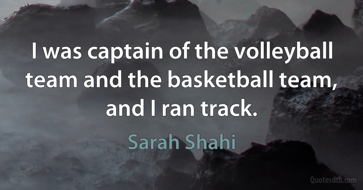 I was captain of the volleyball team and the basketball team, and I ran track. (Sarah Shahi)