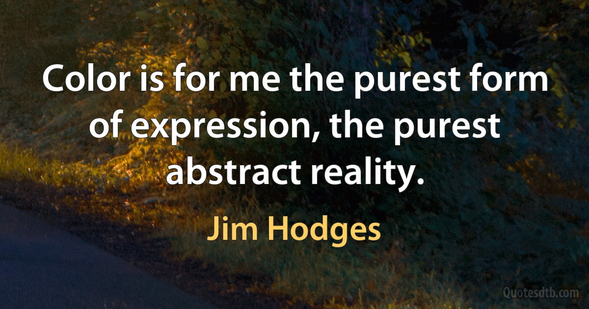 Color is for me the purest form of expression, the purest abstract reality. (Jim Hodges)