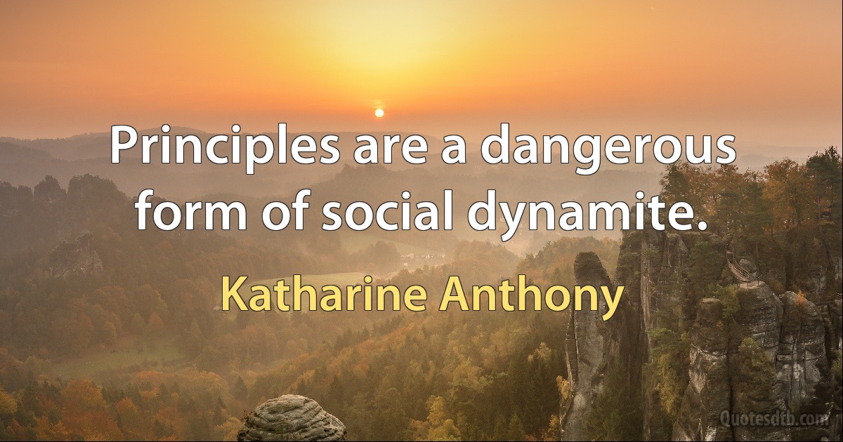 Principles are a dangerous form of social dynamite. (Katharine Anthony)