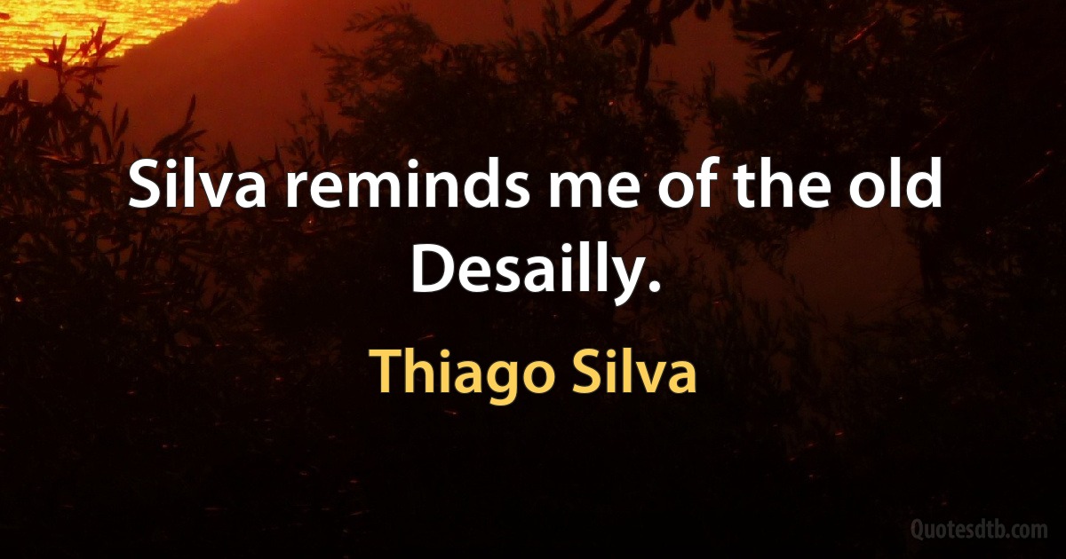 Silva reminds me of the old Desailly. (Thiago Silva)