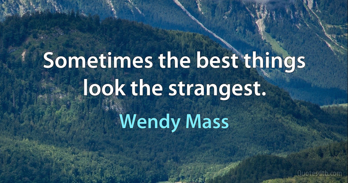 Sometimes the best things look the strangest. (Wendy Mass)