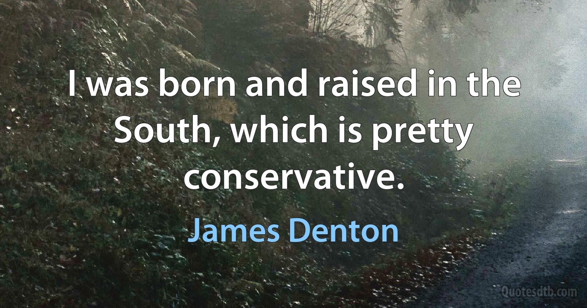 I was born and raised in the South, which is pretty conservative. (James Denton)