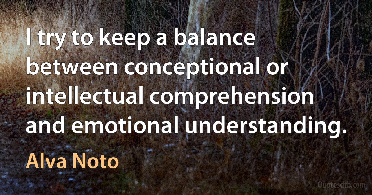 I try to keep a balance between conceptional or intellectual comprehension and emotional understanding. (Alva Noto)