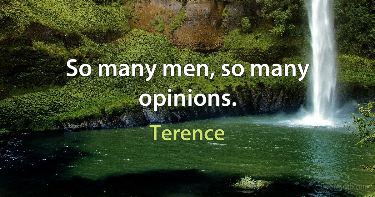 So many men, so many opinions. (Terence)