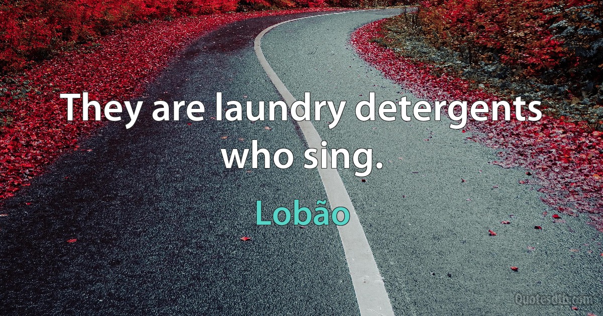 They are laundry detergents who sing. (Lobão)