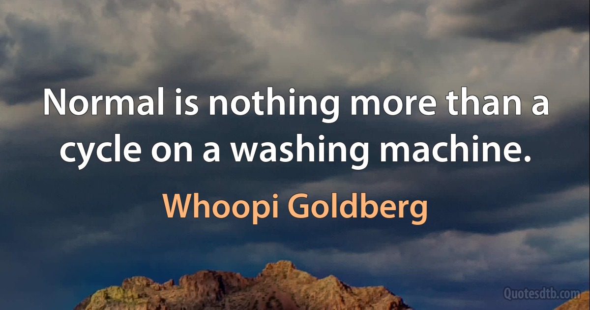 Normal is nothing more than a cycle on a washing machine. (Whoopi Goldberg)