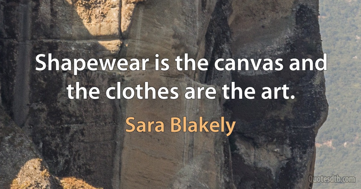 Shapewear is the canvas and the clothes are the art. (Sara Blakely)