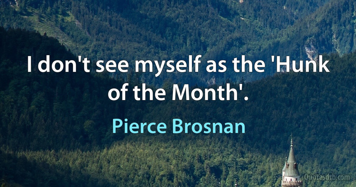 I don't see myself as the 'Hunk of the Month'. (Pierce Brosnan)