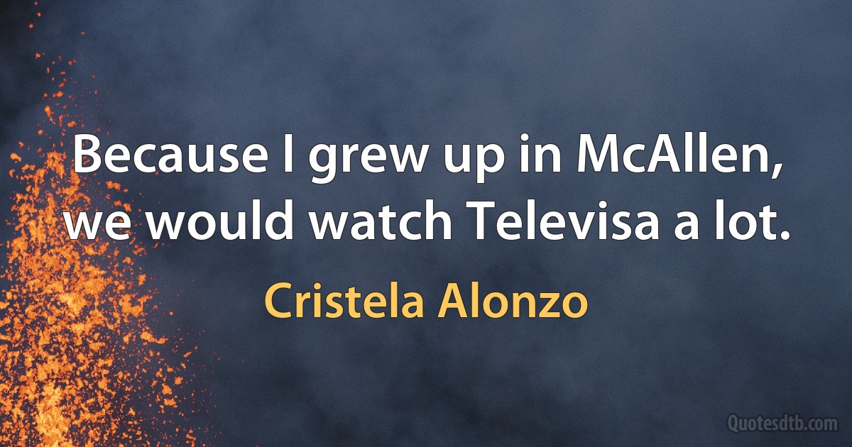 Because I grew up in McAllen, we would watch Televisa a lot. (Cristela Alonzo)