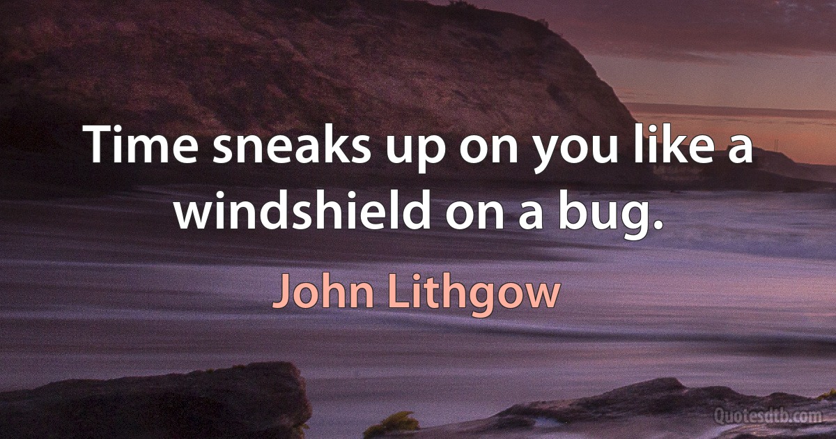 Time sneaks up on you like a windshield on a bug. (John Lithgow)