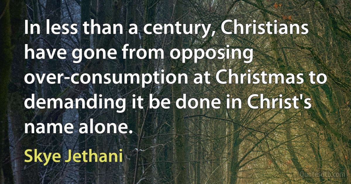 In less than a century, Christians have gone from opposing over-consumption at Christmas to demanding it be done in Christ's name alone. (Skye Jethani)