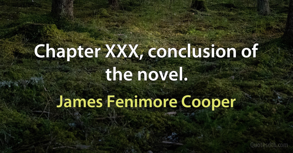 Chapter XXX, conclusion of the novel. (James Fenimore Cooper)