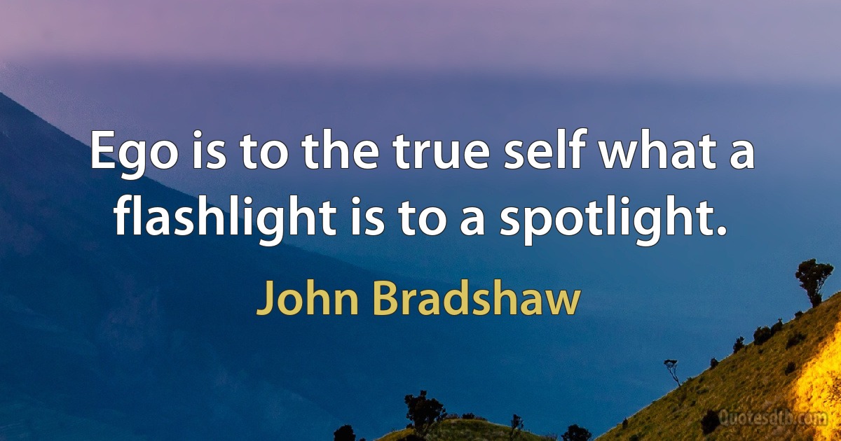 Ego is to the true self what a flashlight is to a spotlight. (John Bradshaw)