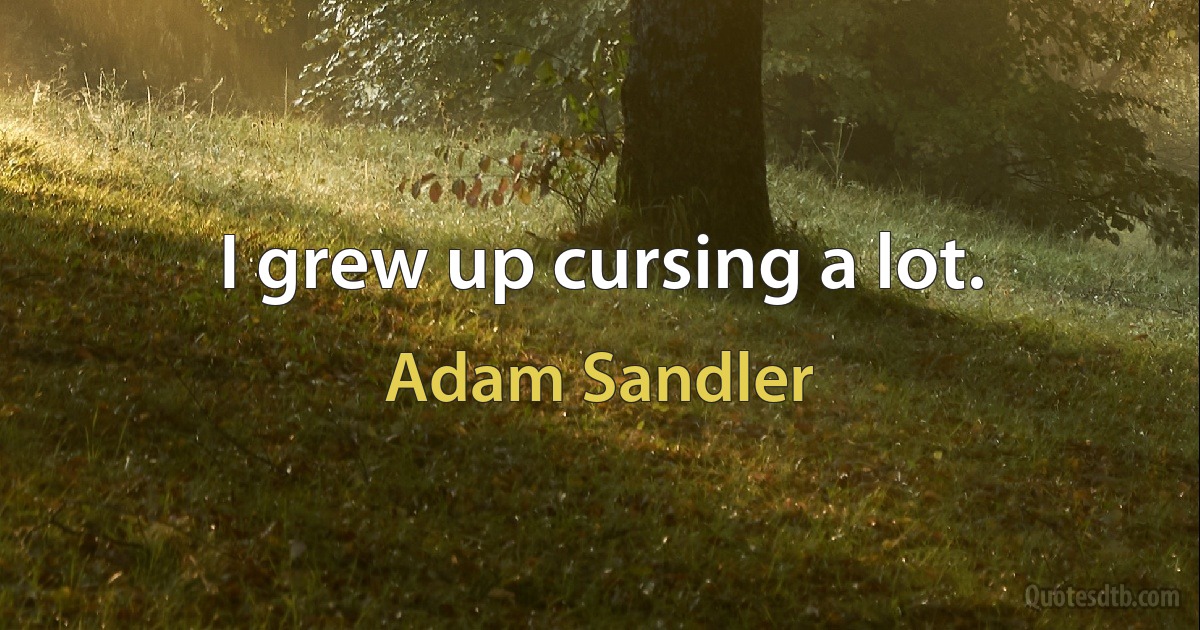 I grew up cursing a lot. (Adam Sandler)