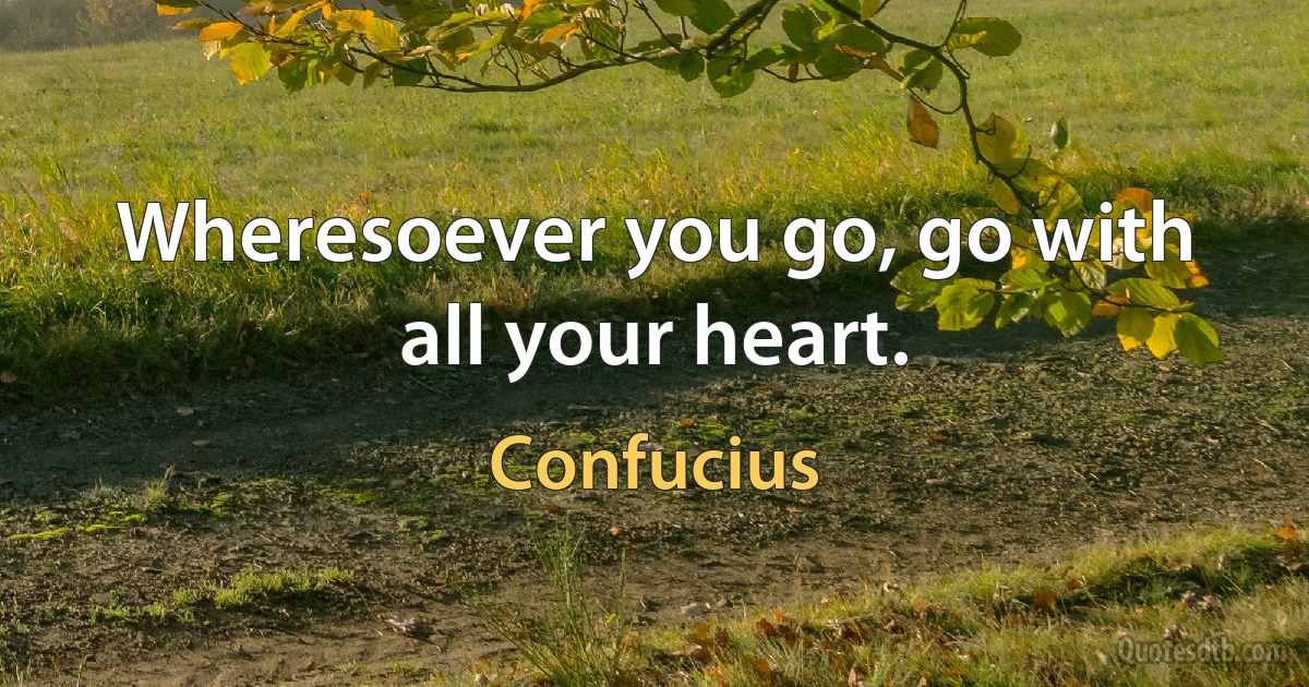 Wheresoever you go, go with all your heart. (Confucius)