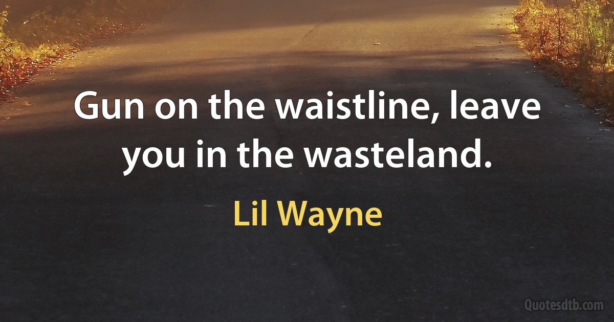 Gun on the waistline, leave you in the wasteland. (Lil Wayne)