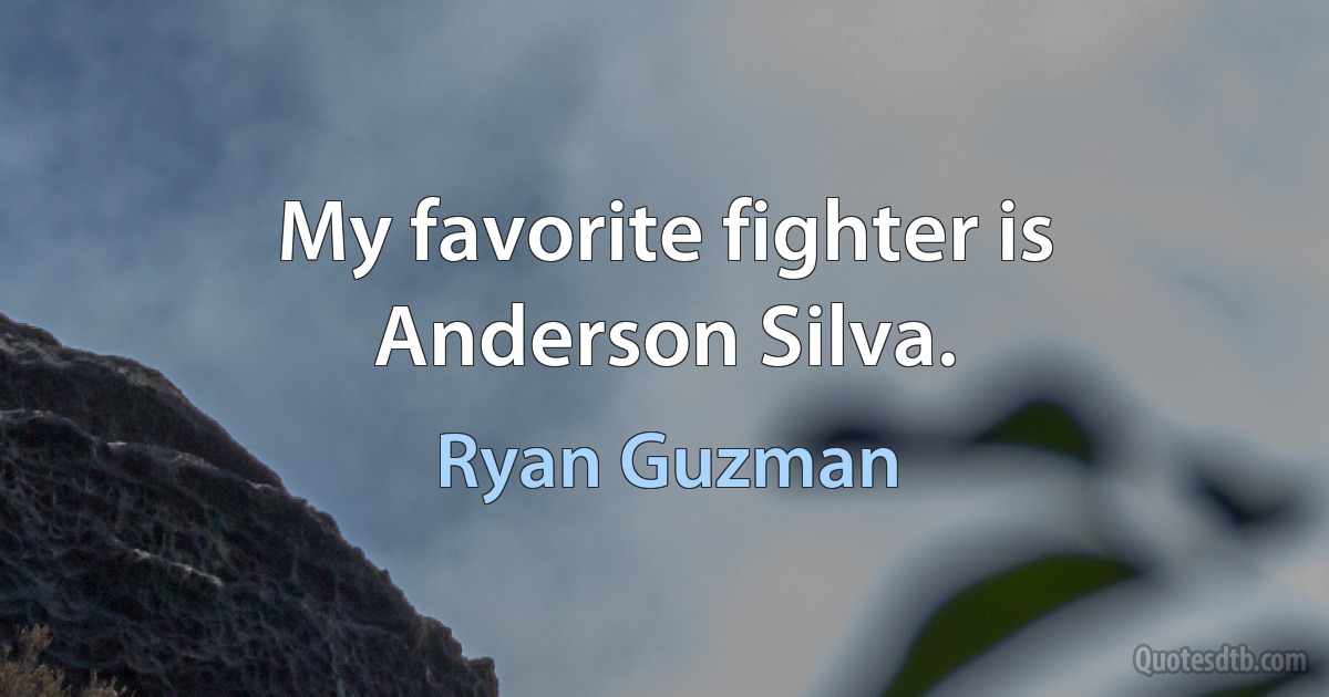 My favorite fighter is Anderson Silva. (Ryan Guzman)